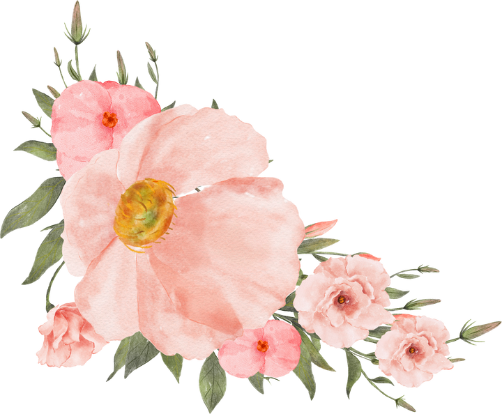 Watercolor Peach Flower